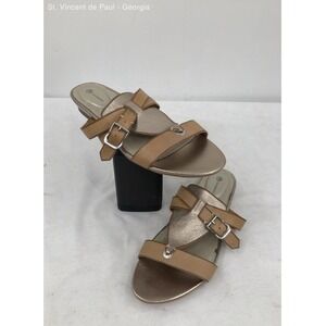 Giani Bernini Beige Solid Slip-On Sandal Women's Size 9